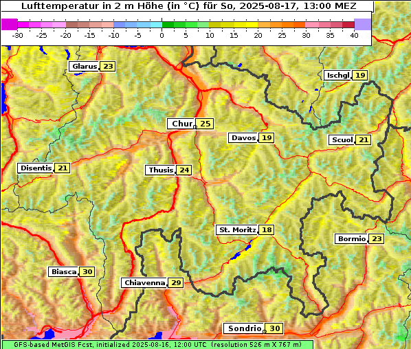 Temperatur, 17. 8. 2025