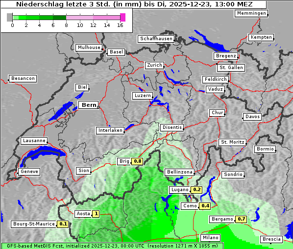Niederschlag, 23. 12. 2025