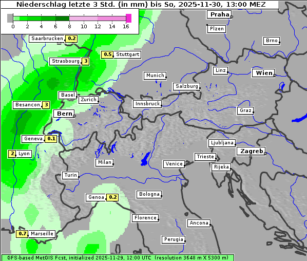 Niederschlag, 30. 11. 2025