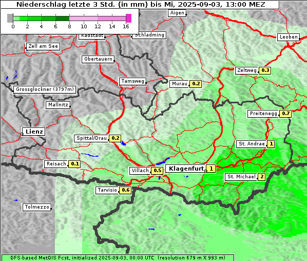 Niederschlag, 3. 9. 2025