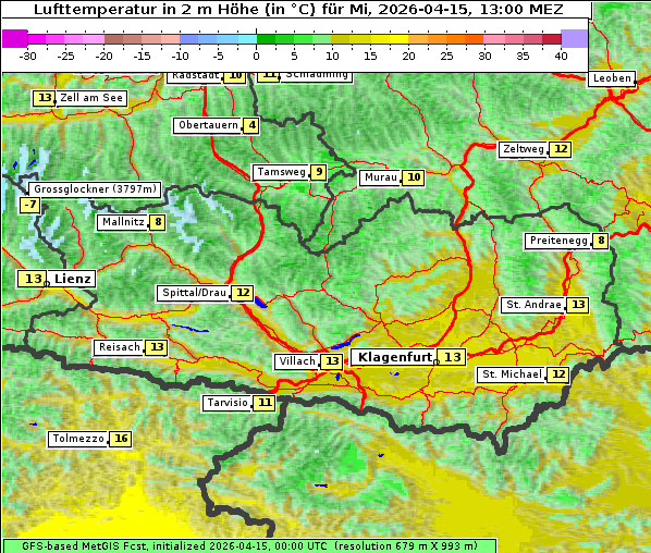 Temperatur, 15. 4. 2026
