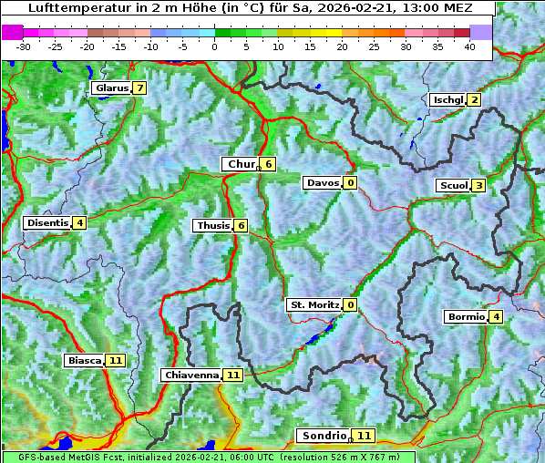 Temperatur, 21. 2. 2026