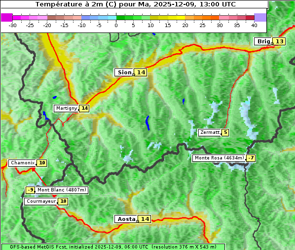 Temperatur, 9. 12. 2025