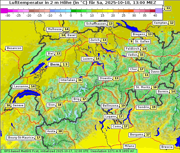 Temperatur, 18. 10. 2025