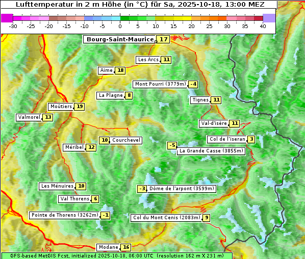Temperatur, 18. 10. 2025