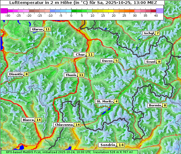 Temperatur, 25. 10. 2025