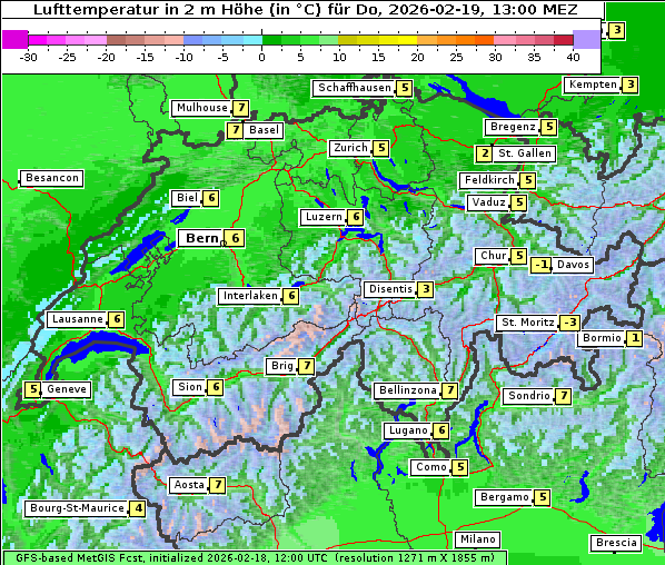 Temperatur, 19. 2. 2026