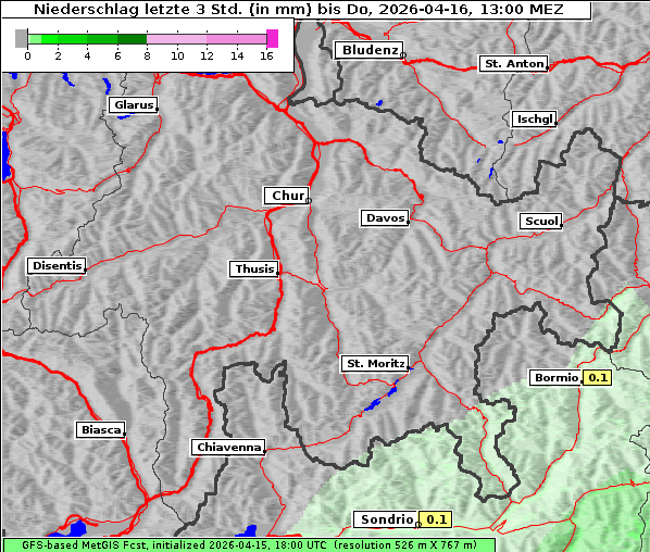 Niederschlag, 16. 4. 2026