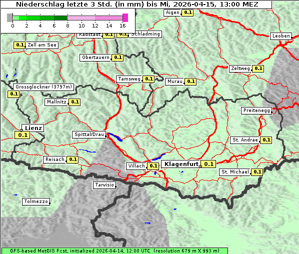 Niederschlag, 15. 4. 2026