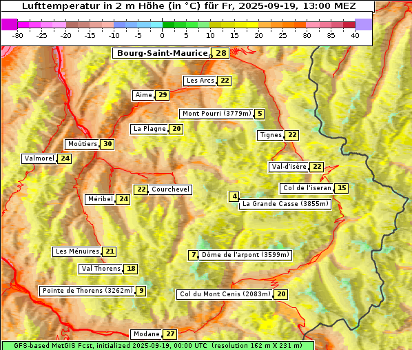 Temperatur, 19. 9. 2025