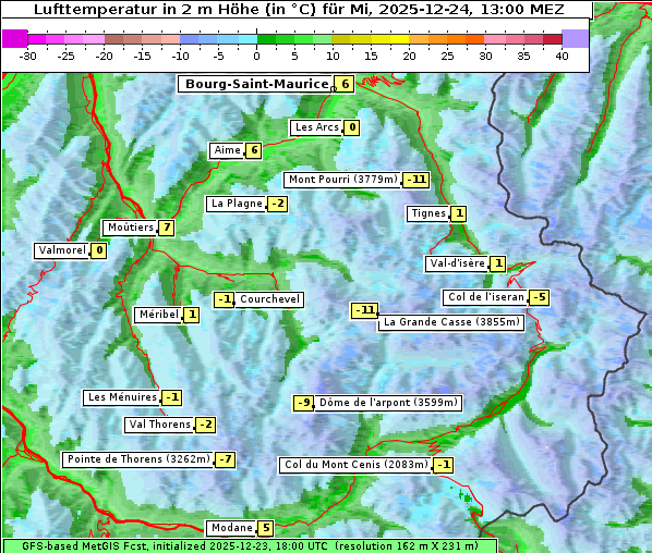 Temperatur, 24. 12. 2025