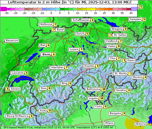 Temperatur, 3. 12. 2025