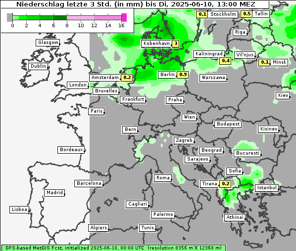 Niederschlag, 10. 6. 2025