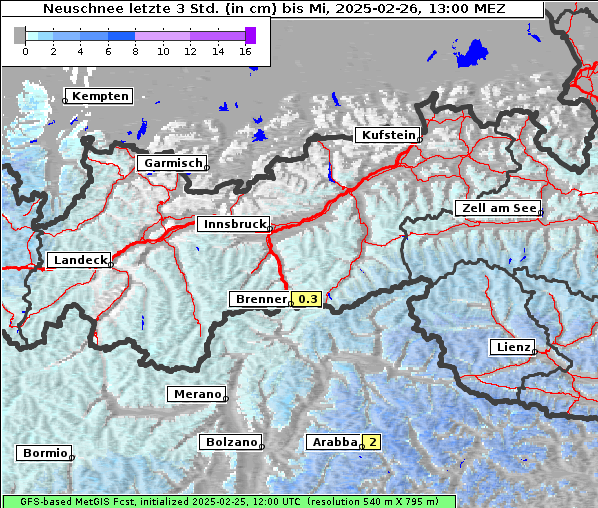 Neuschnee, 26. 2. 2025