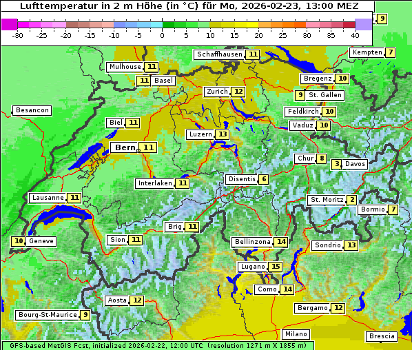 Temperatur, 23. 2. 2026