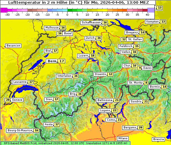 Temperatur, 6. 4. 2026