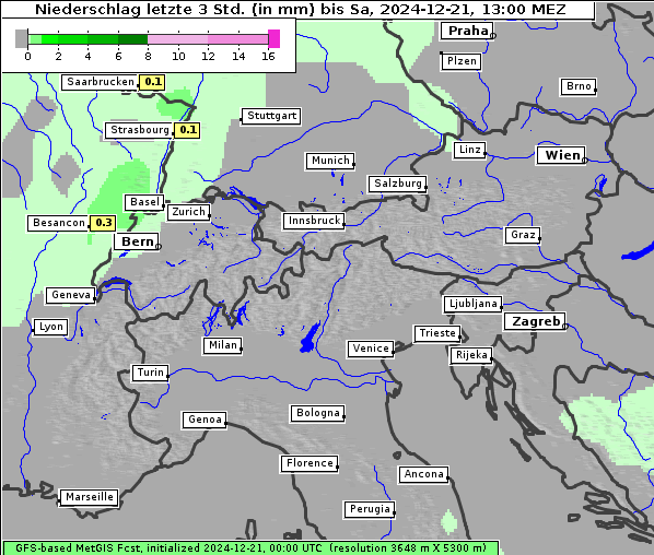 Niederschlag, 21. 12. 2024