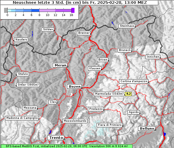 Neuschnee, 28. 2. 2025