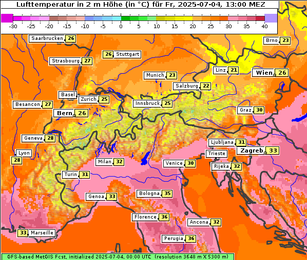 Temperatur, 4. 7. 2025