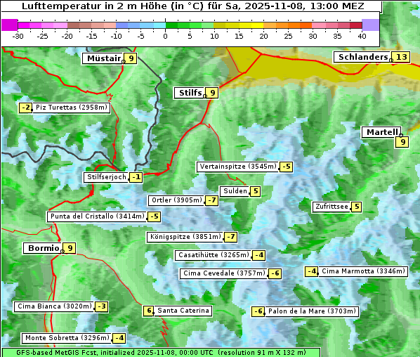 Temperatur, 8. 11. 2025