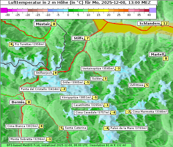 Temperatur, 8. 12. 2025