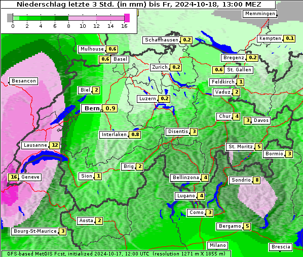 Niederschlag, 18. 10. 2024