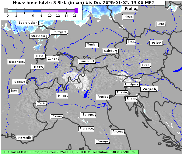 Neuschnee, 2. 1. 2025