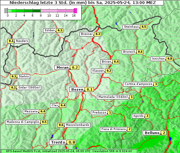Niederschlag, 24. 5. 2025