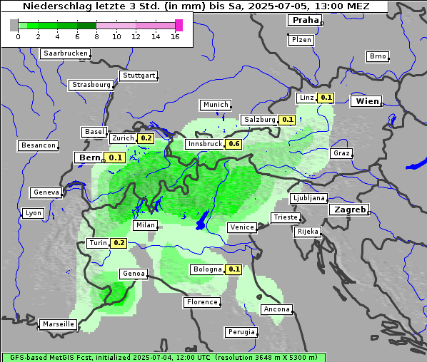 Niederschlag, 5. 7. 2025