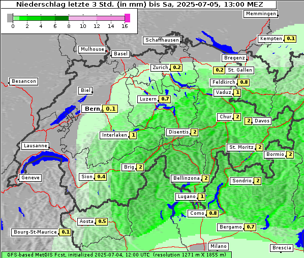 Niederschlag, 5. 7. 2025