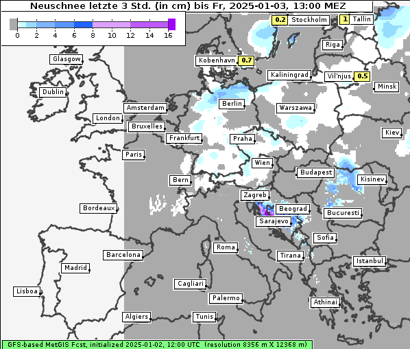 Neuschnee, 3. 1. 2025