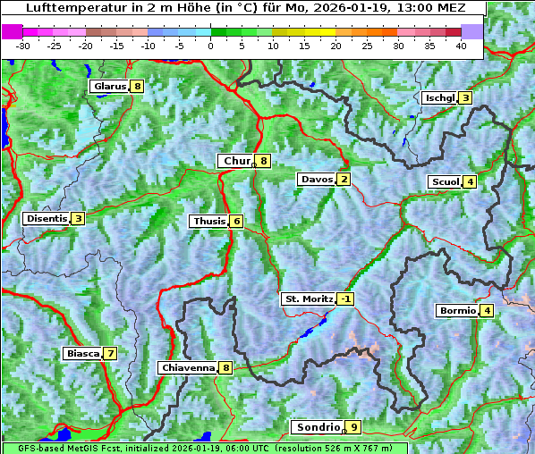 Temperatur, 19. 1. 2026