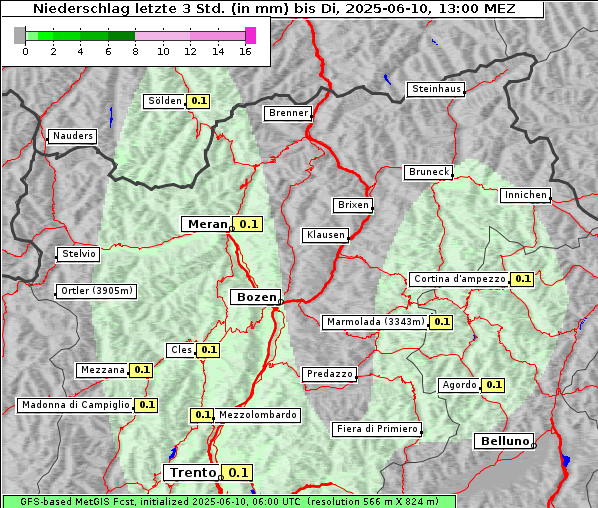 Niederschlag, 10. 6. 2025