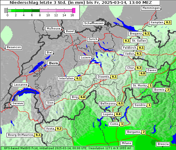 Niederschlag, 14. 3. 2025