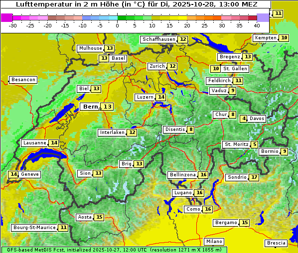 Temperatur, 28. 10. 2025