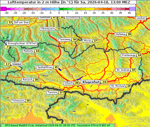 Temperatur, 18. 4. 2026