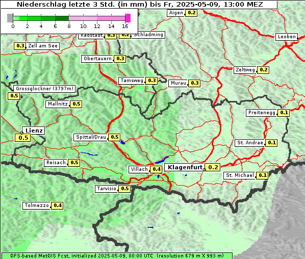 Niederschlag, 9. 5. 2025