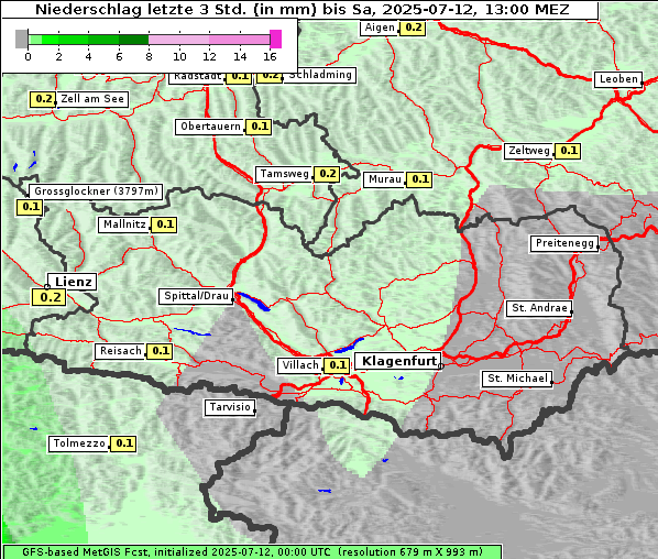 Niederschlag, 12. 7. 2025