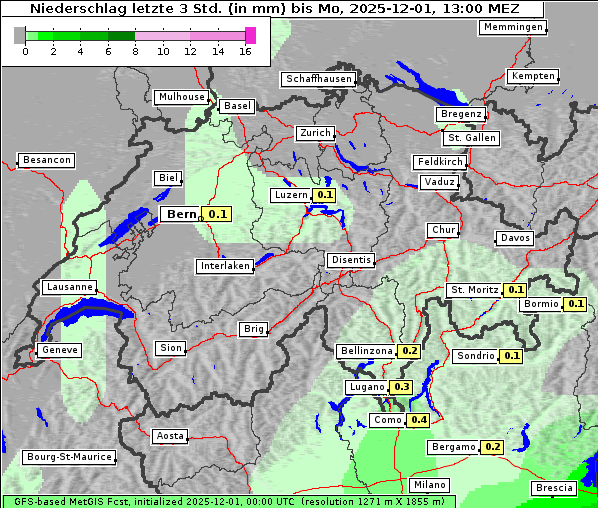 Niederschlag, 1. 12. 2025