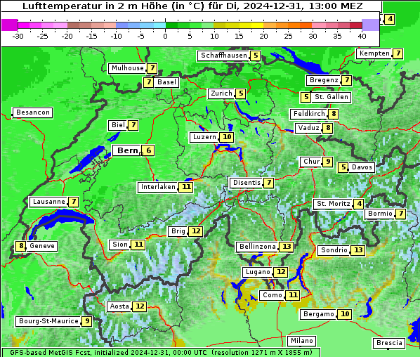 Temperatur, 31. 12. 2024