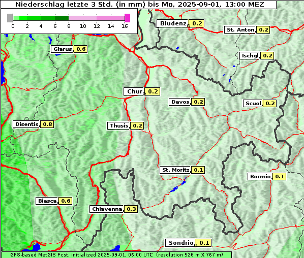 Niederschlag, 1. 9. 2025