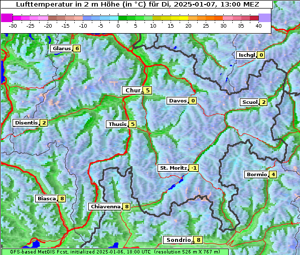 Temperatur, 7. 1. 2025