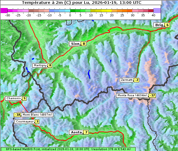 Temperatur, 19. 1. 2026