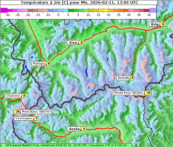 Temperatur, 11. 2. 2026