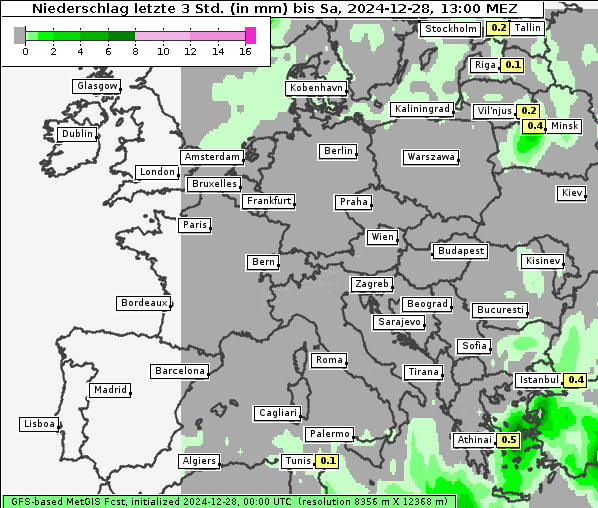 Niederschlag, 28. 12. 2024