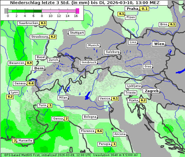 Niederschlag, 10. 3. 2026
