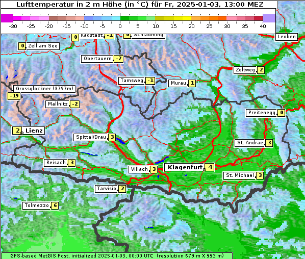 Temperatur, 3. 1. 2025