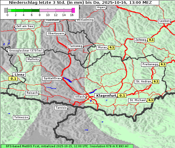Niederschlag, 16. 10. 2025