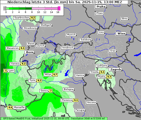 Niederschlag, 15. 11. 2025