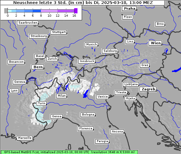 Neuschnee, 18. 3. 2025